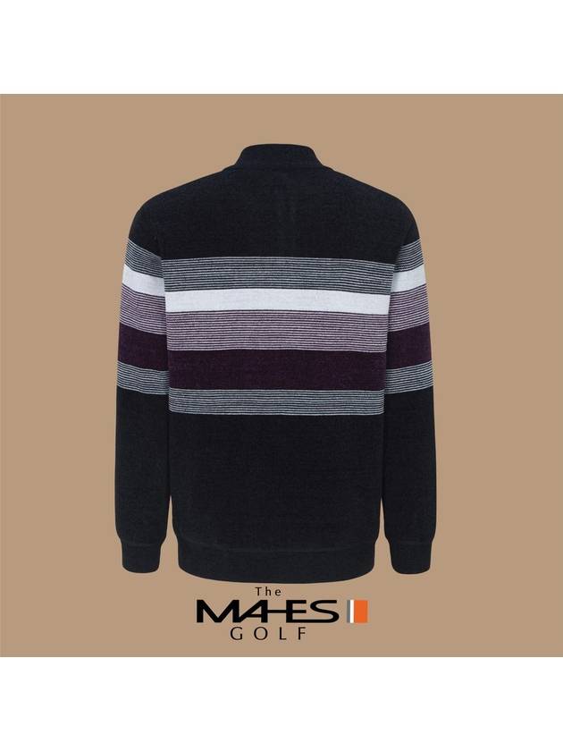 Men s Knit Sweater Black Label Velvet Lining Span Half Zip Up GN30605 - MAHES - BALAAN 2