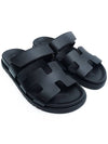 Chypre Sandals Slippers Noir - HERMES - BALAAN 3