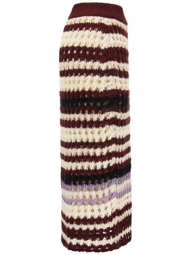 crochet striped knit pencil skirt - MARNI - BALAAN 4