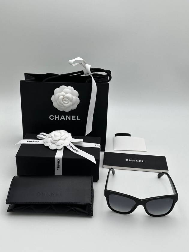 Classic Sunglasses Square Black Silver A71224 - CHANEL - BALAAN 10