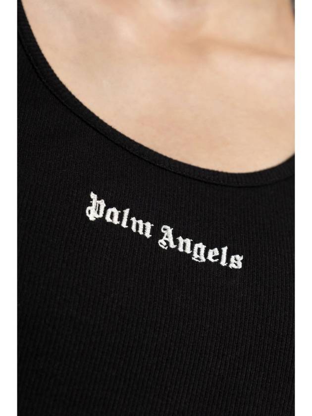 CLASSIC LOGO RIB TANK BLACK OFF WHITE - PALM ANGELS - BALAAN 3