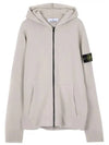 Geelong Wool Hooded Knit Cardigan Beige - STONE ISLAND - BALAAN 2