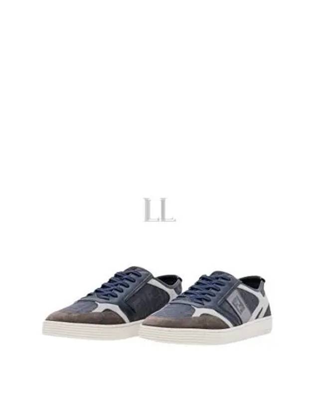 Step Leather Low Top Sneakers Blue - FENDI - BALAAN 2