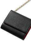 Crystal Buckle Leather Chain Bicycle Wallet Black - ROGER VIVIER - BALAAN.