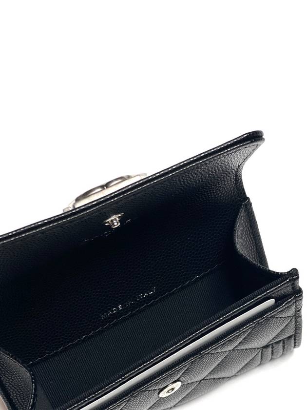 Boy  Flap Card Holder Grained Calfskin Ruthenium Black - CHANEL - BALAAN 5