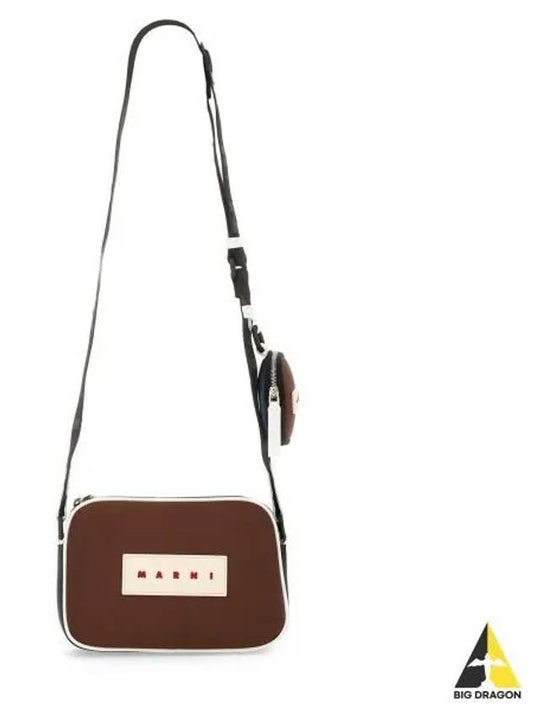 Logo Patch Zipper Cross Bag Brown - MARNI - BALAAN 2