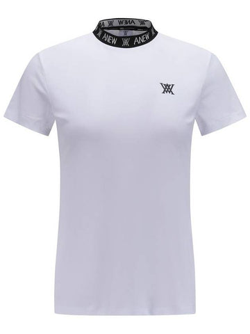 WOMEN NECK JACQUARD LOGO SHORT T SHIRTWH - ANEWGOLF - BALAAN 1