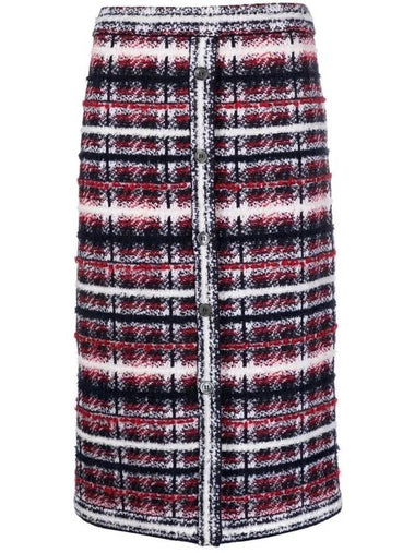 Boucl? Straight Skirt FKK119AY9028 - THOM BROWNE - BALAAN 1