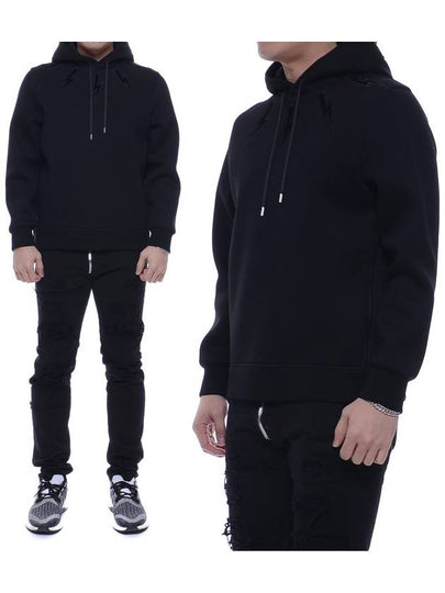 PBJS246E Black Thunder Neoprene Hooded Sweatshirt - NEIL BARRETT - BALAAN 2