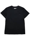 Back Logo Badge Round Cotton Short Sleeve T-Shirt Black - WOOYOUNGMI - BALAAN 3