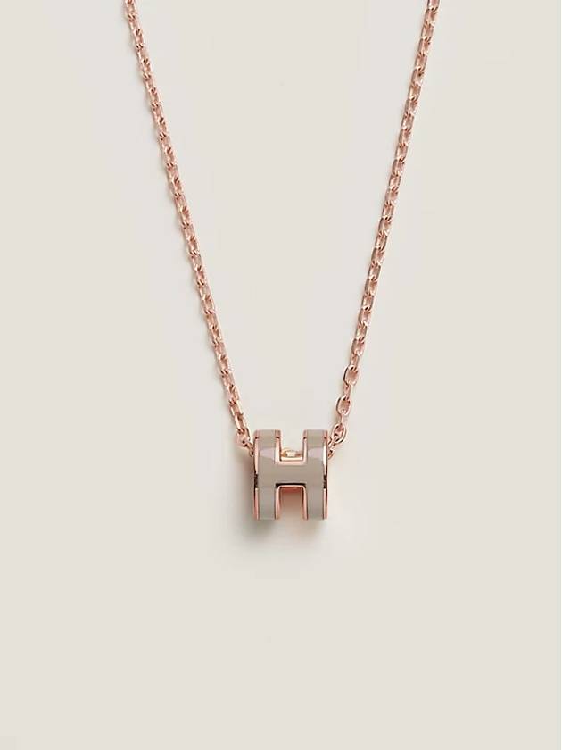 Mini Pop H Pendant Rose Gold & Marron Glace - HERMES - BALAAN 2