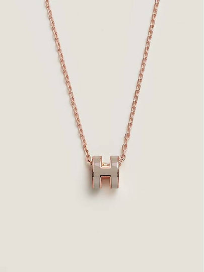 Mini Pop H Pendant Rose Gold & Marron Glace - HERMES - BALAAN 2