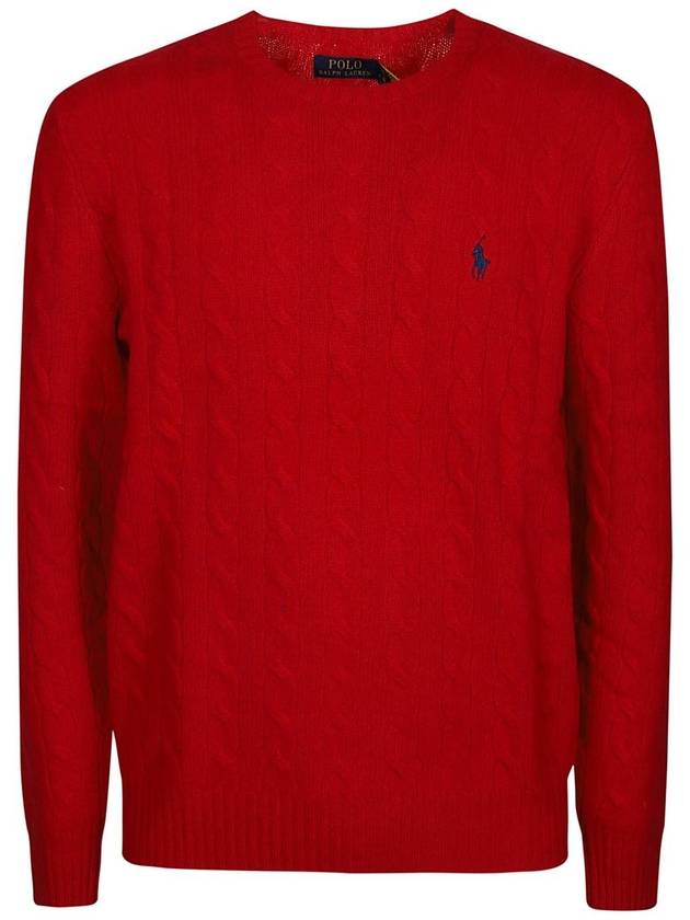 Men's Wool Cashmere Cable Knit Top Red - POLO RALPH LAUREN - BALAAN 2