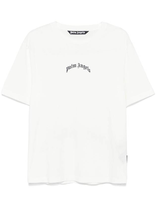 back curved-logo T-shirt - PALM ANGELS - BALAAN 1