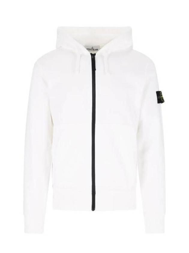 Compass Badge Zip Up Hoodie White - STONE ISLAND - BALAAN 2