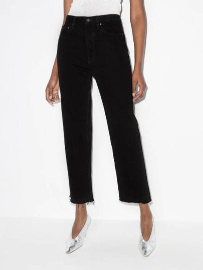 Low Cut Crop Straight Jeans Black - TOTEME - BALAAN 2