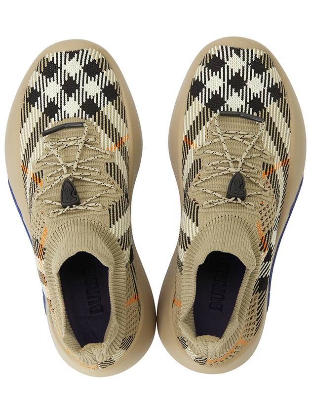 Neptune Check Knit Low Top Sneakers Sand - BURBERRY - BALAAN 3