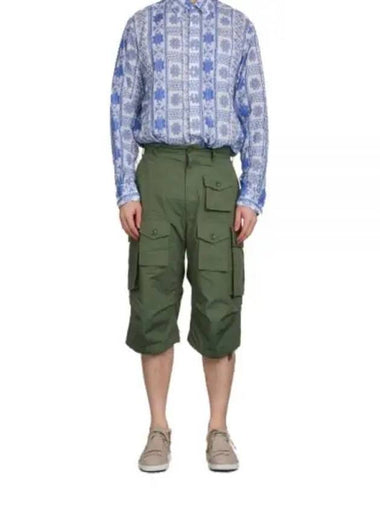 24 FA Short C Olive Cotton Ripstop 24S1E004 OR277 CT010 Shorts - ENGINEERED GARMENTS - BALAAN 1