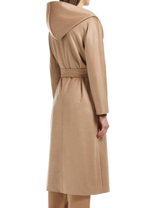 Women's Danton Hooded Cashmere Single Long Coat Camel - MAX MARA - BALAAN.