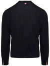 Men's Jersey Stitch V-Neck Cardigan Navy - THOM BROWNE - BALAAN 3