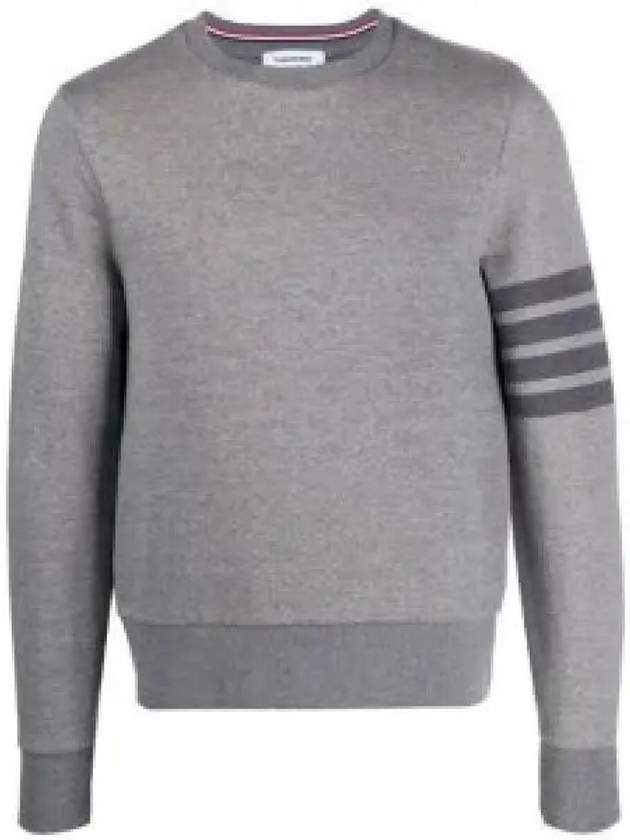 4 Bar Tonal Crew Neck Sweatshirt Grey - THOM BROWNE - BALAAN 2