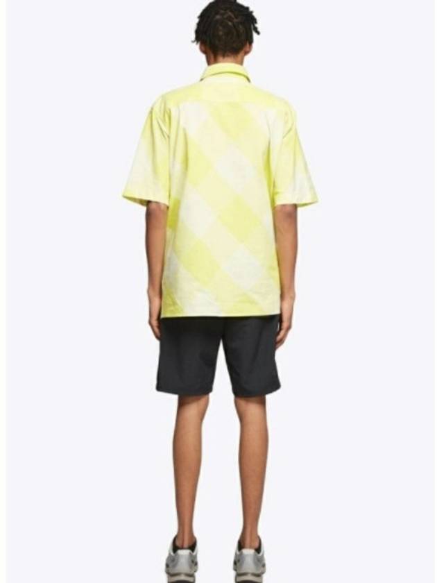 Men's Oversized Check Short Sleeve Shirt Yellow - ACNE STUDIOS - BALAAN 3