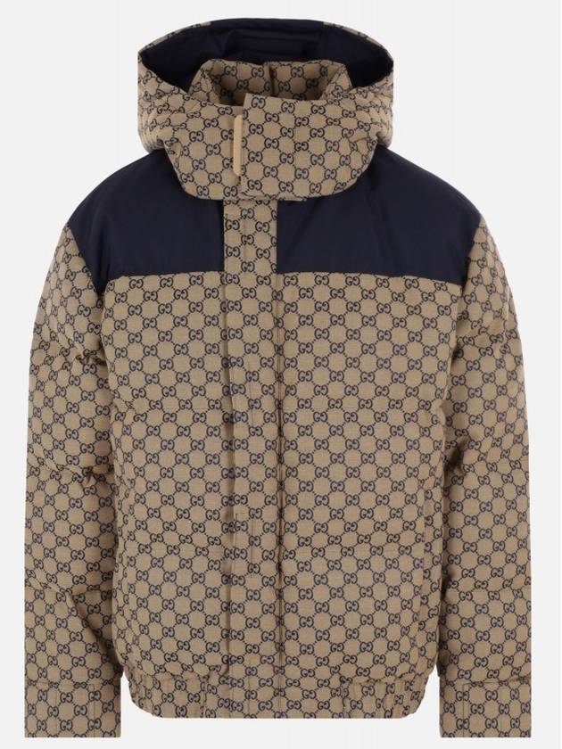 Men's GG Canvas Goose Down Padding Brown Navy - GUCCI - BALAAN 4