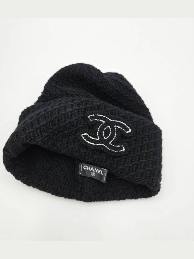 CC logo cashmere beanie black - CHANEL - BALAAN 4