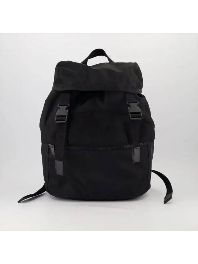 Backpack In Econyl And Vegetable-Tanned Leather Black - SAINT LAURENT - BALAAN 2