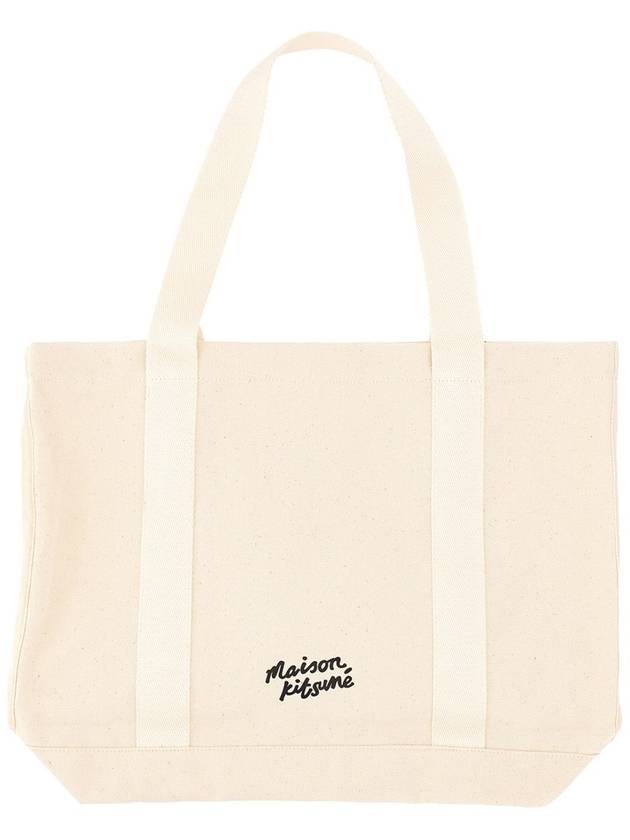 Fox Head Print Tote Bag Ecru - MAISON KITSUNE - BALAAN 5