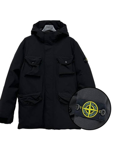 Kids Waffen Patch Down Padded Jacket 12 14 Black 771640234 V0029 - STONE ISLAND - BALAAN 1