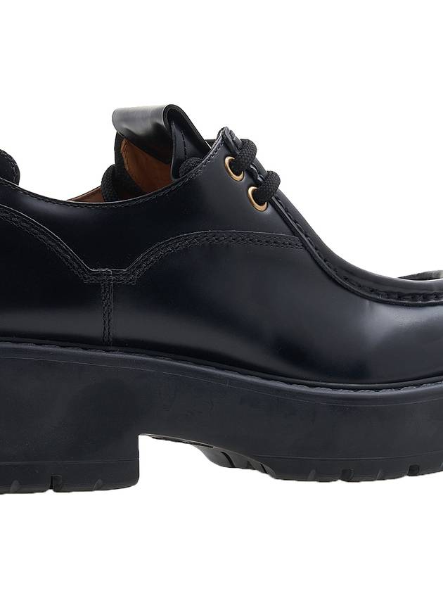 Logo Lace Up Brushed Leather Derby Black - MIU MIU - BALAAN 11