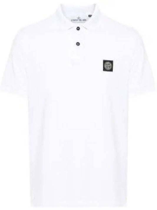 Pique Stretch Cotton Short Sleeve Polo Shirt White - STONE ISLAND - BALAAN 2