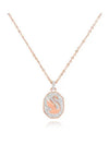 Swan Octagon Emblem Pendant Long Necklace Rose Gold - SWAROVSKI - BALAAN 6