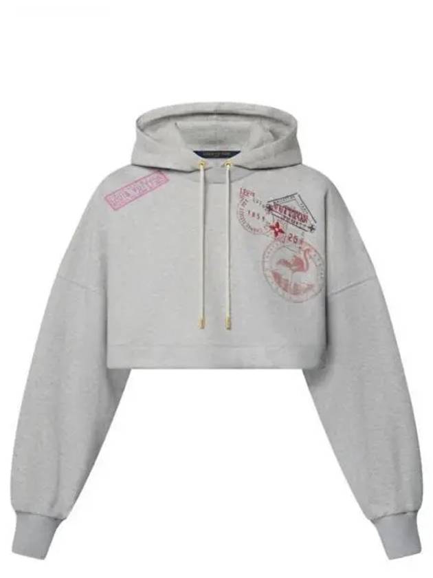 Travel Stamp Cropped Hoodie 1AGDAG - LOUIS VUITTON - BALAAN 1