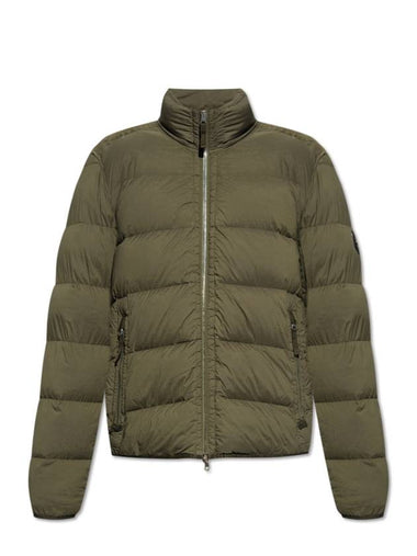 Logo Patch High Neck Padding Jacket Green - STONE ISLAND - BALAAN 1