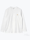 Men's Chase Mini Embroid Logo Long Sleeve T-Shirt White - CARHARTT WIP - BALAAN 2