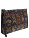 embroided logo jacquard clutch bag navy - ETRO - BALAAN 2