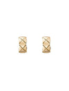 Coco Crush Earrings Quilted Motif 18K Beige Gold - CHANEL - BALAAN 1