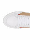 House Check Leather Sneakers Optic White - BURBERRY - BALAAN 3