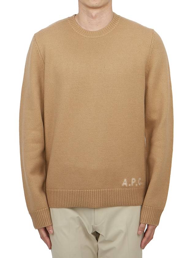 Edward Embroidered Logo Knit Top Camel - A.P.C. - BALAAN 2