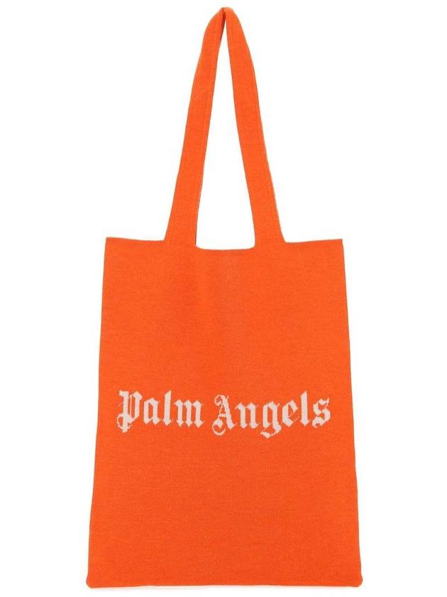 ORANGE Orange wool blend shopping bag PWNA041S22KNI001 2001 - PALM ANGELS - BALAAN 2