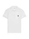 Heart Logo Polo Shirt White - AMI - BALAAN 2