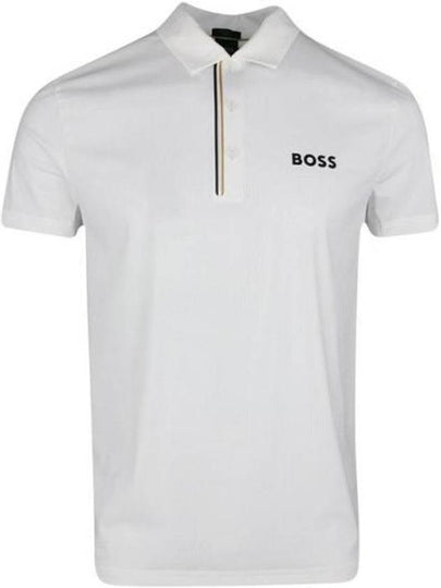 Logo Print Polo Shirt White - HUGO BOSS - BALAAN 2