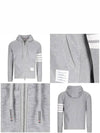 Engineered 4 Bar Diagonal Zip Up Hoodie Navy - THOM BROWNE - BALAAN 10