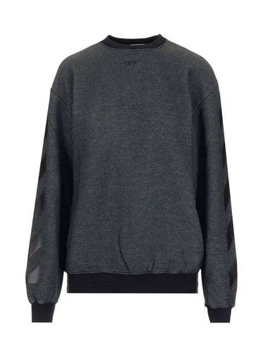 Rubber Diagonal Arrow Sweatshirt Grey - OFF WHITE - BALAAN 1