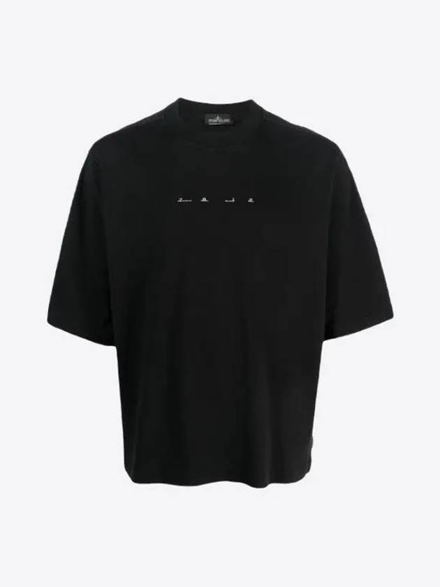 Shadow Project Graphic Interlock Mako Cotton Short Sleeve T-Shirt Black - STONE ISLAND - BALAAN 4