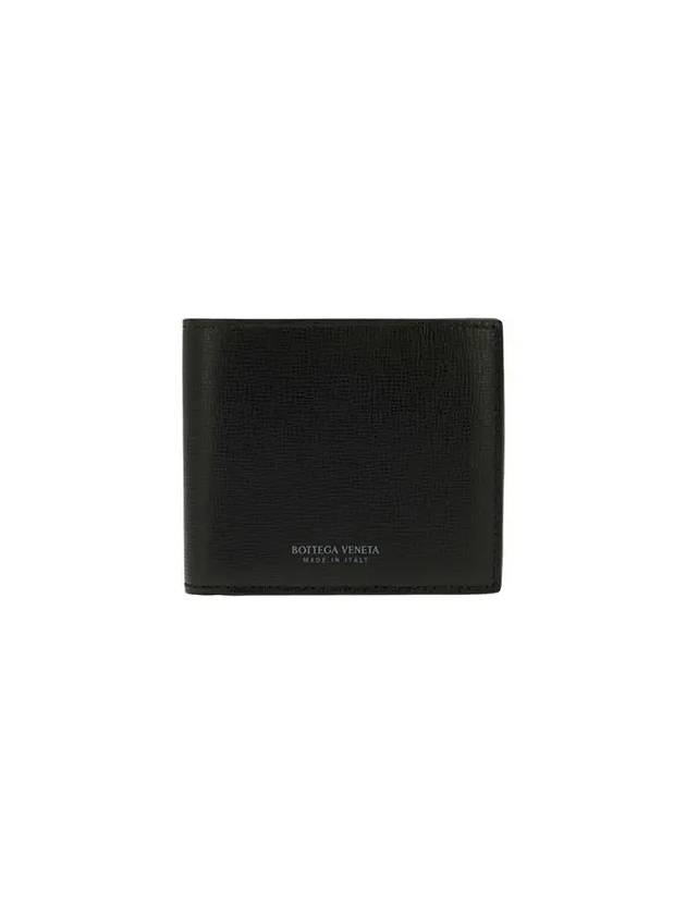 Logo Leather Half Wallet Black - BOTTEGA VENETA - BALAAN 2