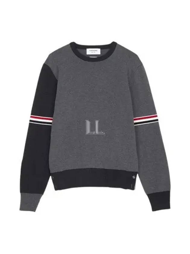 RWB Striped Crew Neck Knit Top Grey - THOM BROWNE - BALAAN 2