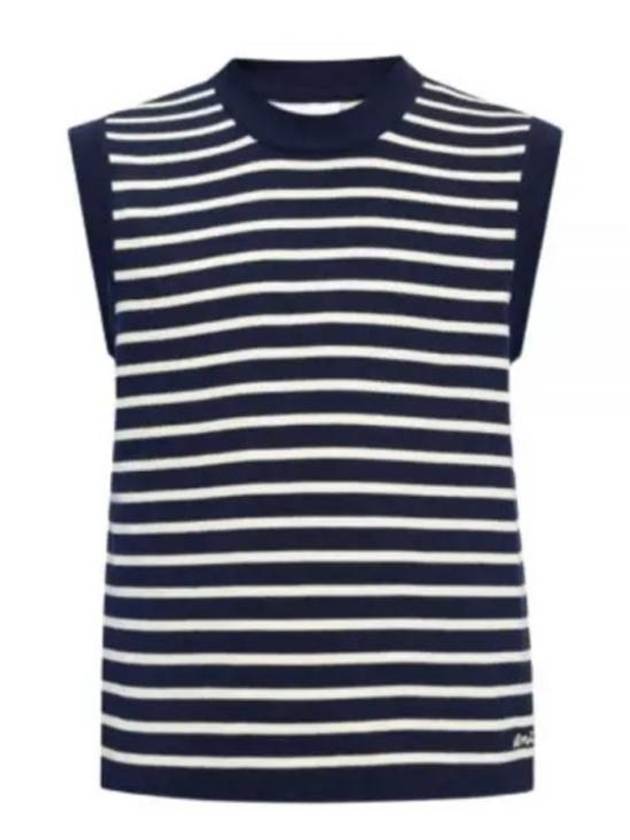 Embroided Sailor Knit Vest Navy - AMI - BALAAN 2